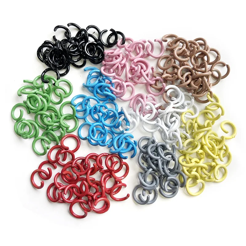 20pcs  Candy color DIY Open 8mm Jewelry Finding Components Piano Baking Paint Jump Ring