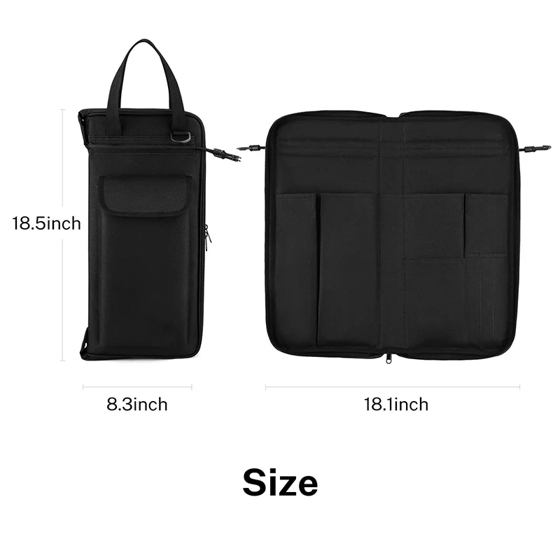 Portable Storage Hanging Drumstick Handbag Holder Handle Water Resistant Shoulder Strap Carrying Case Custom Drum Stick Bag