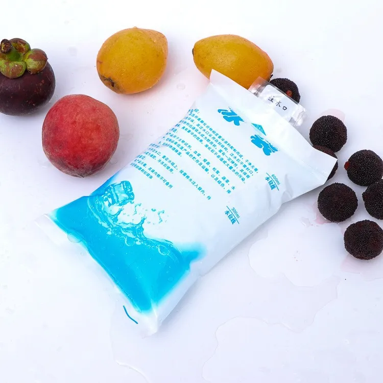 reusable lasting cooling shipping food inject water ice bag ice pack with 400ml 600ml 1000ml