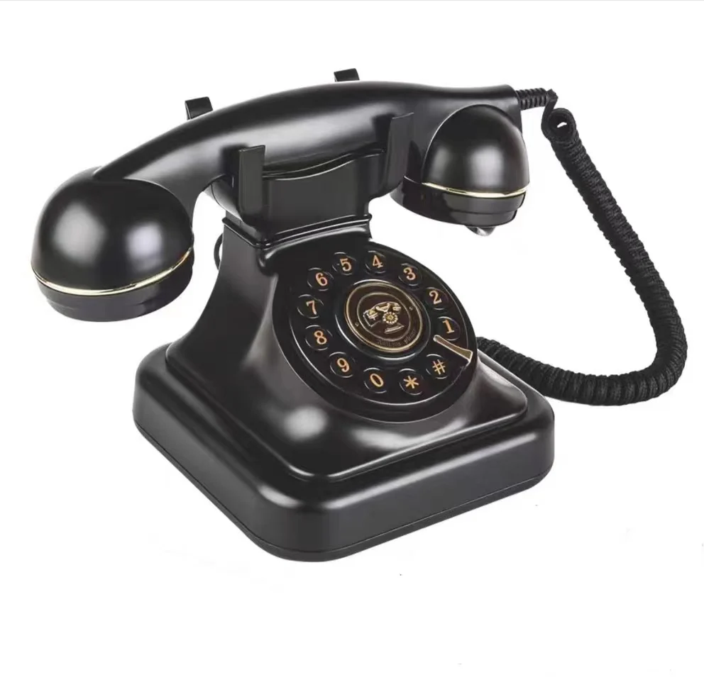 Black Classics Antique Telephone Custom Made Wedding Telephone Handset Telephone Vintage Message Book Meeting Information Record