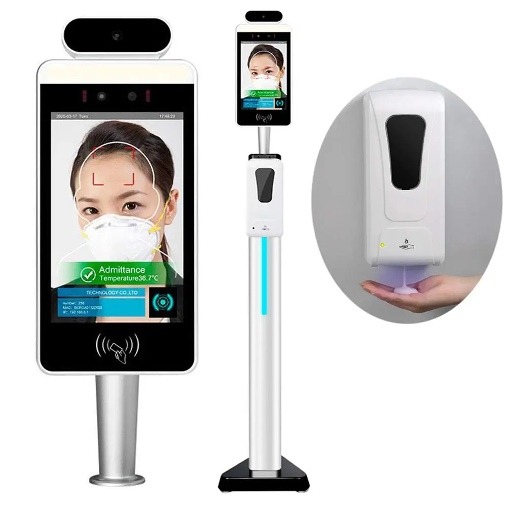 Scan A QR code/face recognition body temperature measuremen scanner with access control card reader System