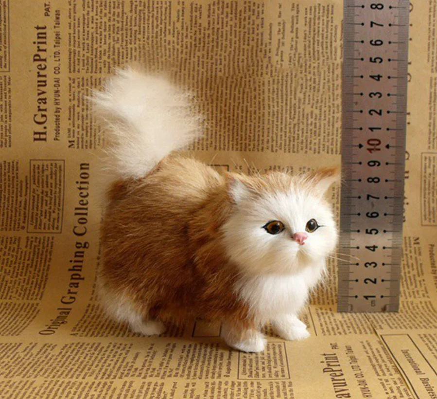 Home Ornements Gift For Girls Birthday Stuffed Real Life Cats Plush Toy Simulation American Shorthair Cute Cat Doll Pet Toys