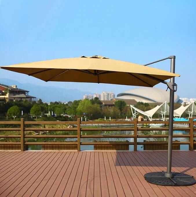 Large size square shaped garden courtyard beach aluminum alloy stand with strong base outdoor umbrella