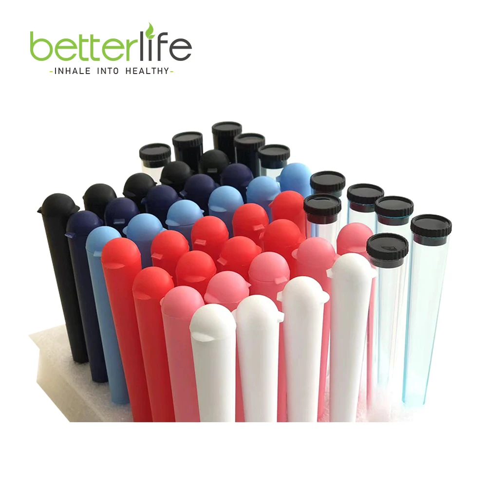OEM Cheap Multi Color 120mm Plastic Cone Tube Holder Smell Proof Airtight Cigarette Storage Smoking Accessories