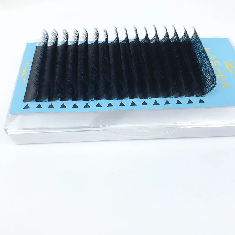 Lashex Cashmere Lash Extensions Tray 02 0.03 0.05 Premium Matte Black Volume Lash Trays Wholesale 8 25 Eyelash Extension Supplie