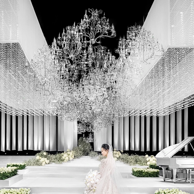 Unique Design Indoor Decoration Custom Hotel Lobby Banquet Hall Villa Luxury Wedding LED Chandelier