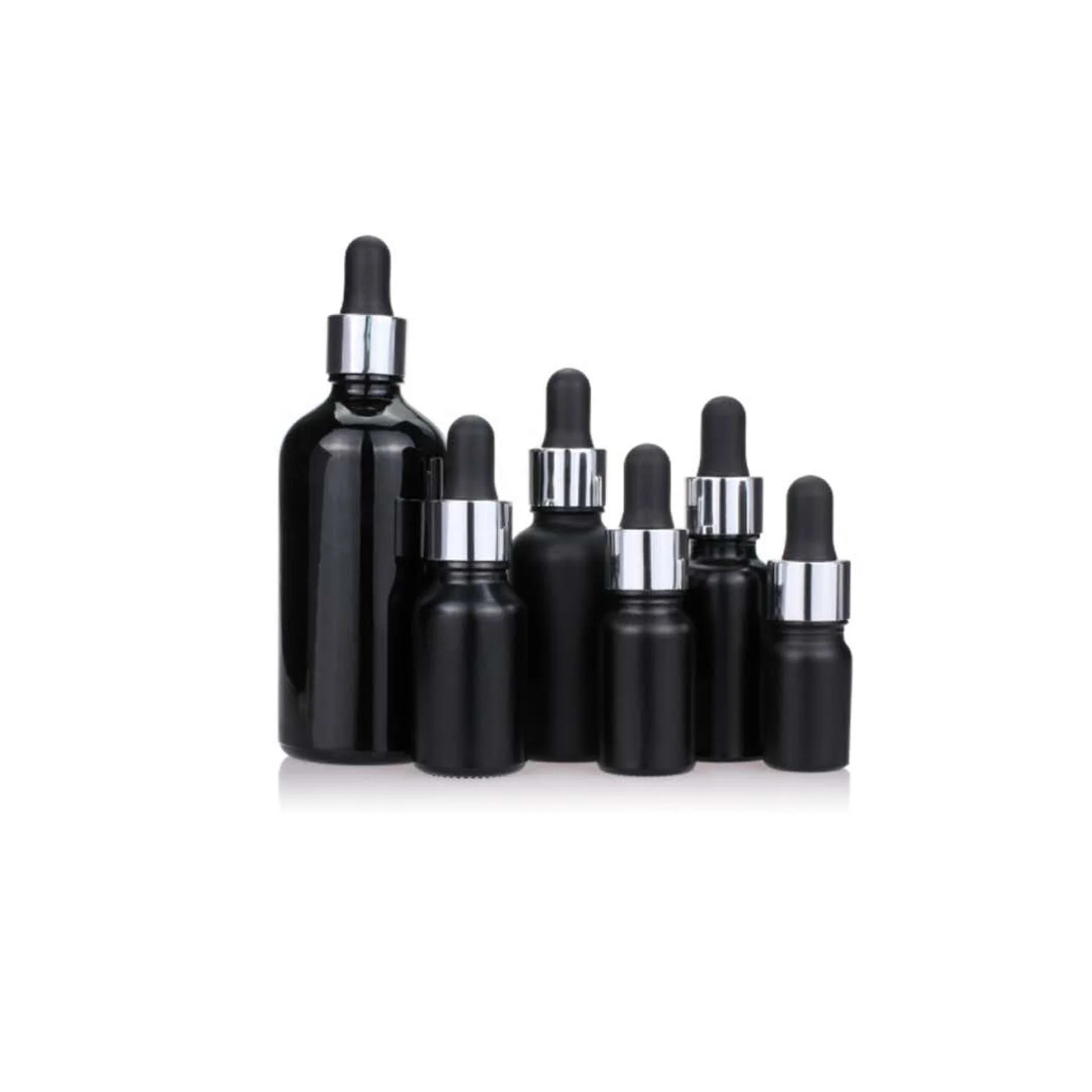 
Wholesale 5ml 10ml 15ml 20ml 25ml 30ml 50ml 100ml Brown Essential Oil Empty Black Glass Bottle 