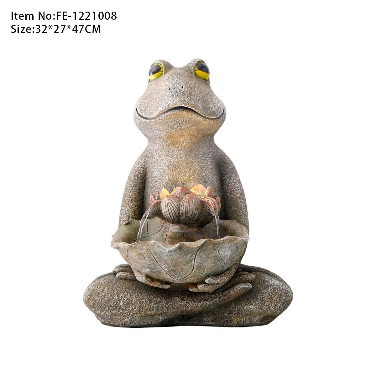 Manufacturer Garden Outdoor Decorative Custom Frog Shape Waterfall Fountain With Led Lights