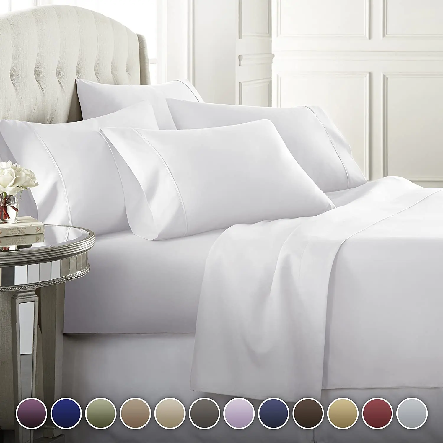 Luxury 1800 Count  Bed Cover Sheet With Pillow Hotel Bedding Set Supplier Bed Sheets Manufacturers In China