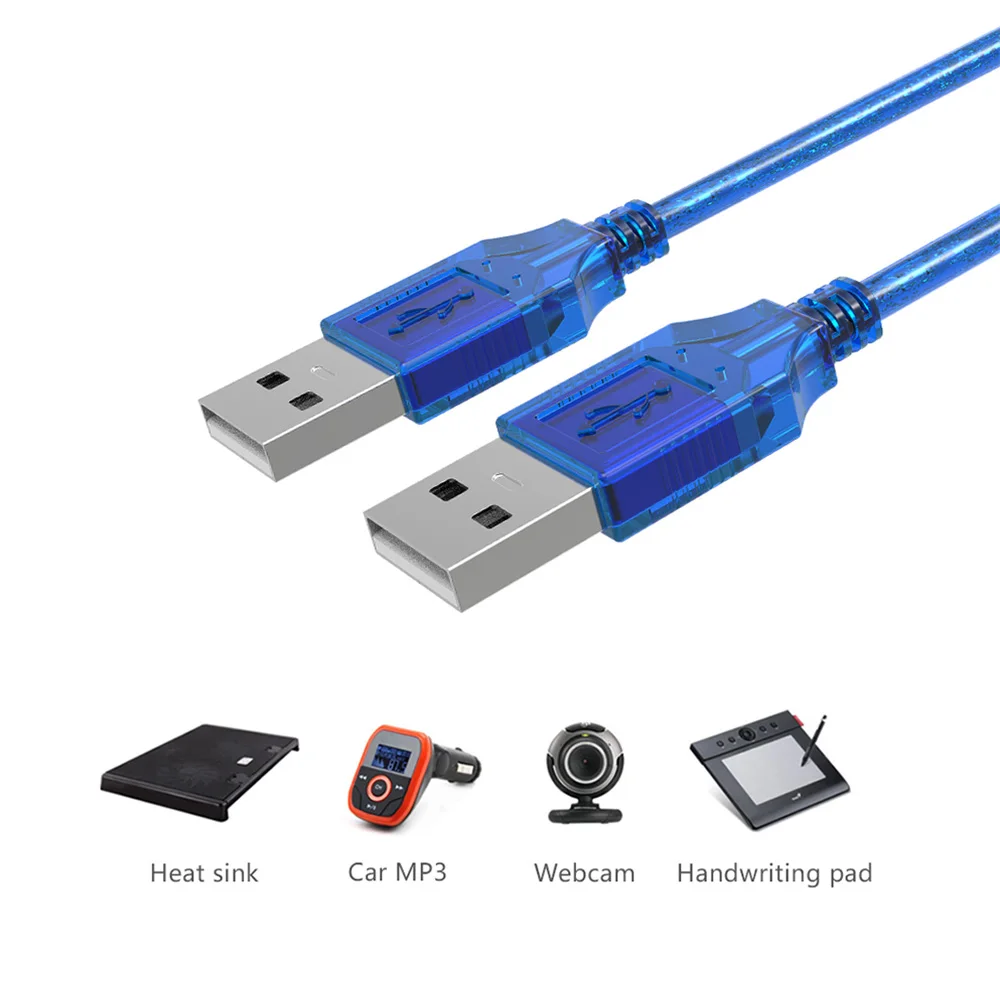 Bulk Price Oem Service Transparent Blue USB 2.0 A Male To  B Female Data Print Cable 6ft Usb Printer Cable With Braided