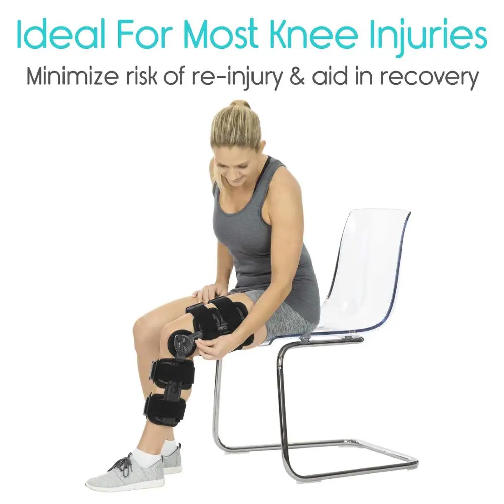 
Medical Post Op Orthopedic Hinged Knee Brace Adjustable Rom Knee Support Immobilizer for ACL, MCL & PCL Injury 