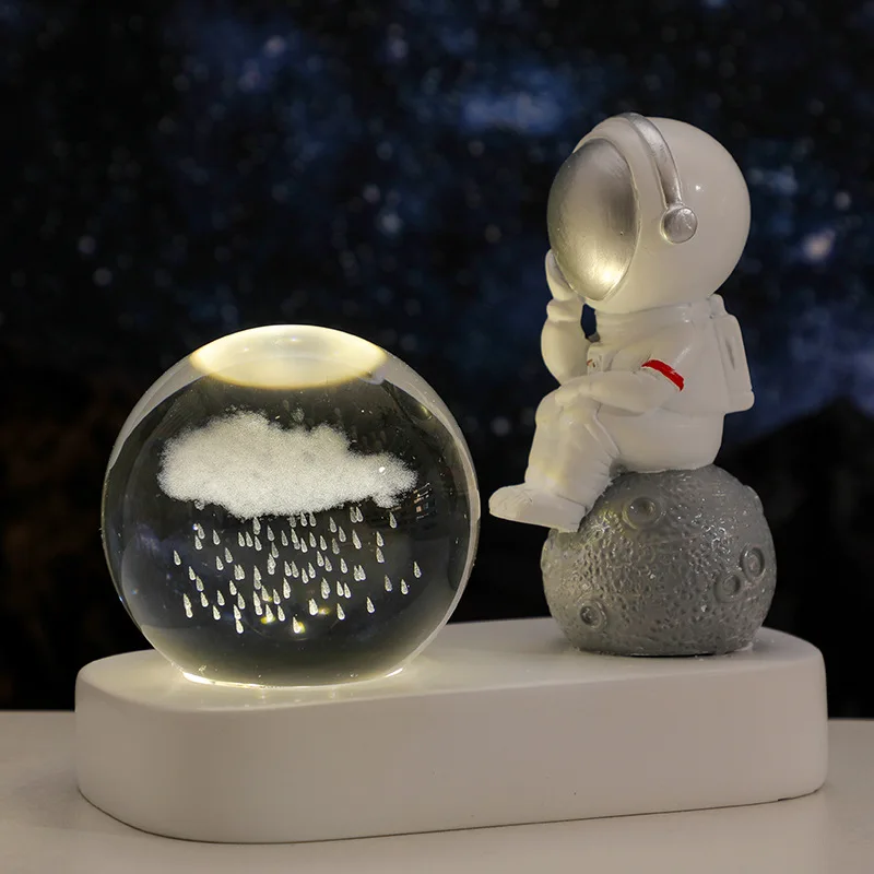 Kanlong USB Kids Room Decor Gift 3D Starry Sky Milky Way Moon Crystal Ball Night Light