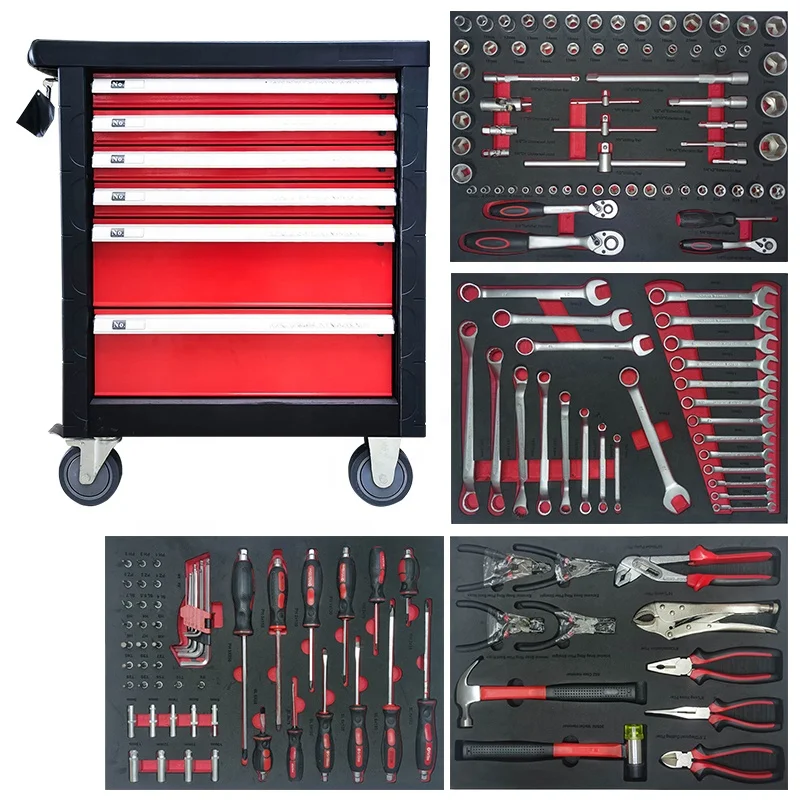 160Pcs Professional Workshop Cheap Tool Cabinet,Tool Chest Roller Cabinet With Hand Tools for Auto Repair