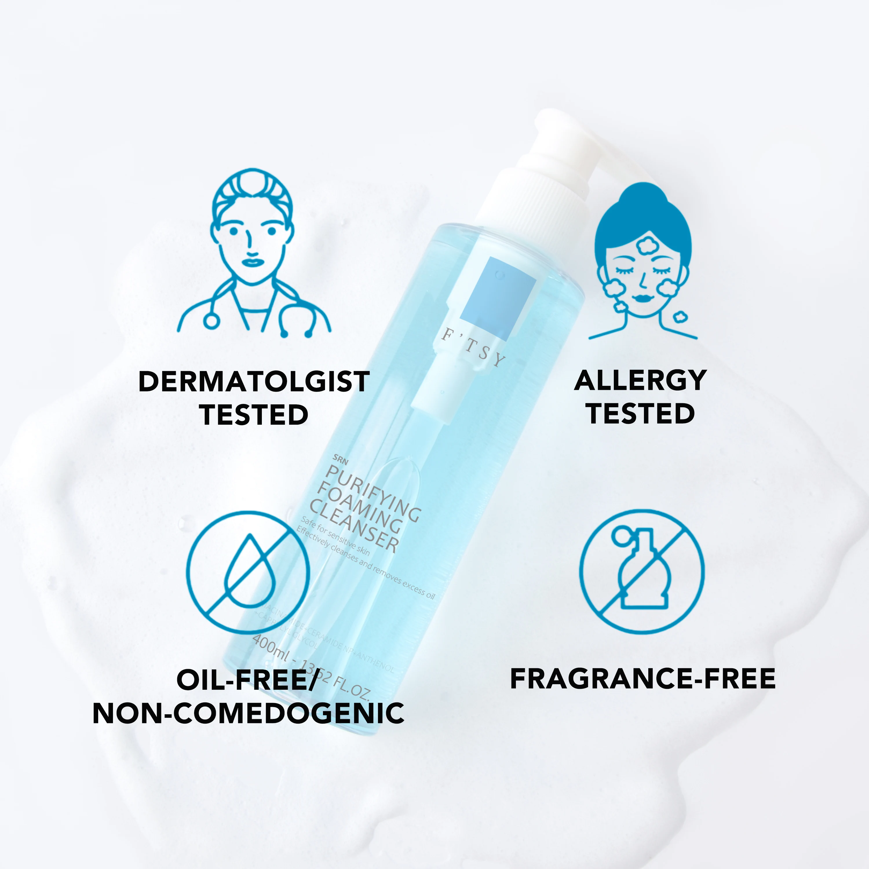 Hydrating Foaming Facial Ceramide Cleanser Beauty Cleanser Nicotinamide Facial Skin Care Set Nicotinamide Facial Cleanser Foam
