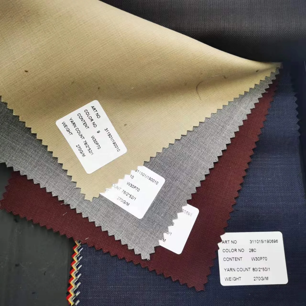 ready to ship beautiful colors  30% merino wool worsted wool suiting fabric serge wholesale