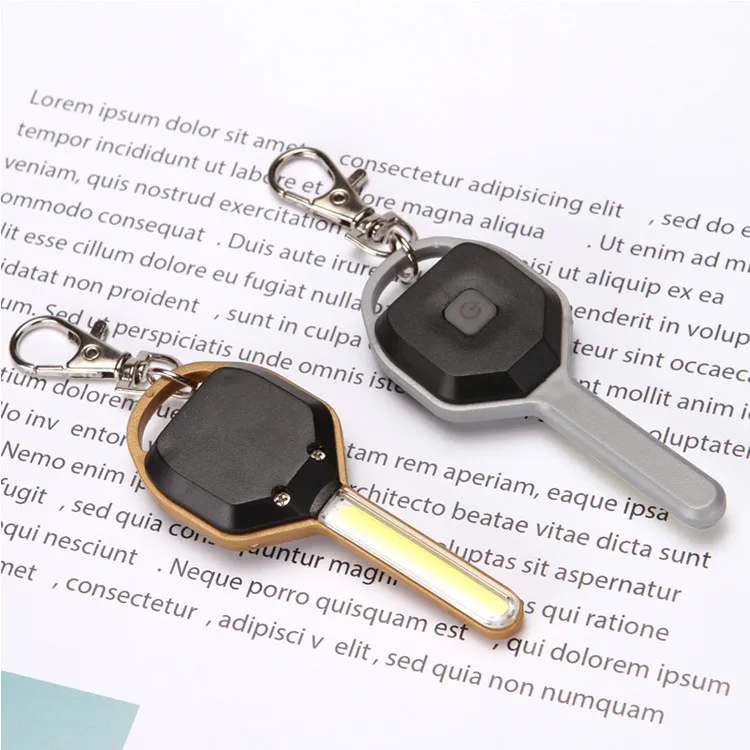 Huaqin Wholesale LOW MOQ 3W Cheap Mini Portable Key Chain Light COB LED Keychain Flashlight With Key buckle