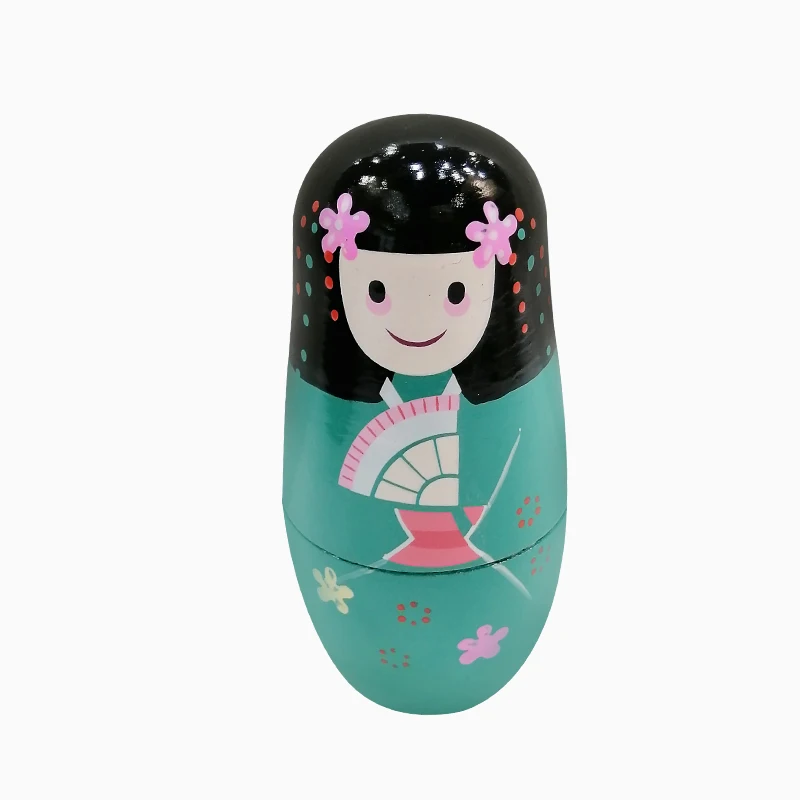 5Pcs Russian Matryoshka Dolls Handmade Wooden Christmas Table Decoration Doll Nesting Dolls Set for Kids Birthday Toy Gift