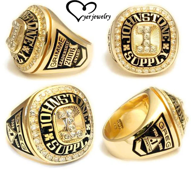 High quality 3D engraved state men jewelry design of sports championship rings with gold plated wholesale in China
