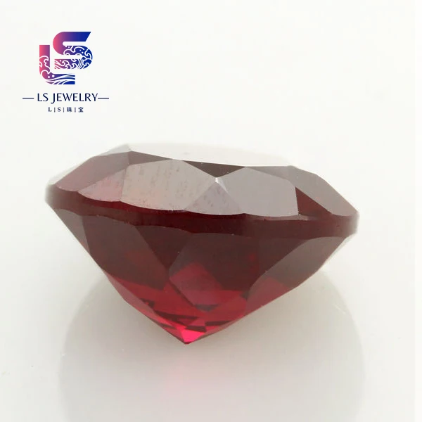 Synthetic Round Brilliant Cut Ruby Gems red corundum High Quality