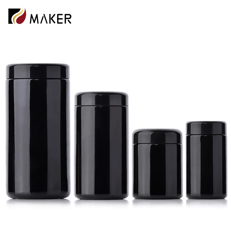 150ml 250ml 500ml 1000ml uv violet supplement smellproof food bottle cosmetic glass jar for gummy dried flower with bakelite cap