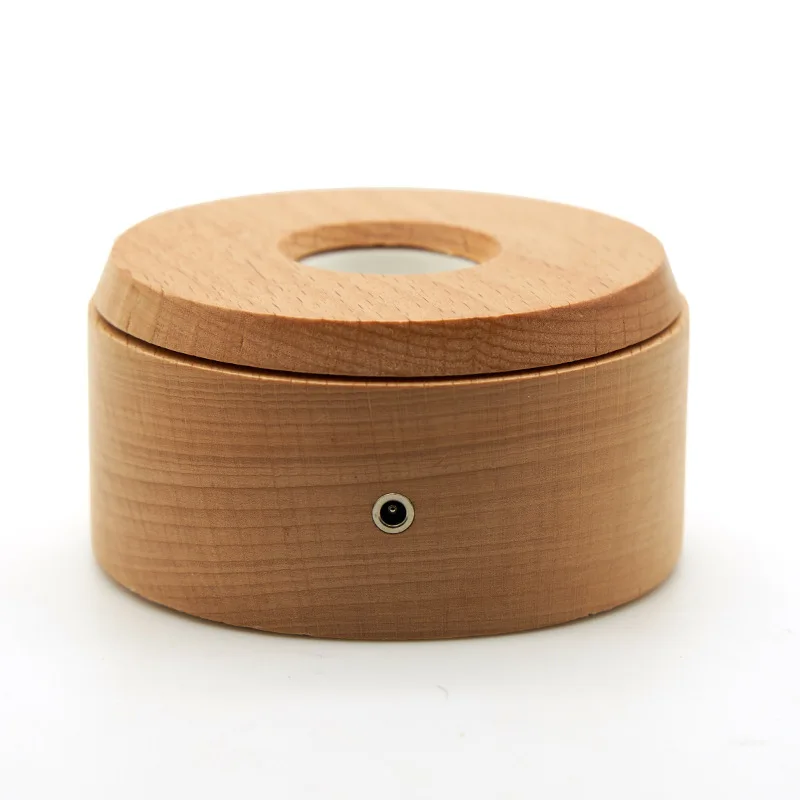 Usb Integrated Lamp Holder Crystal Led Polished Folk Art Solid Wood Base Rotating Multi-Mode Seven-Color White Ball Match Square