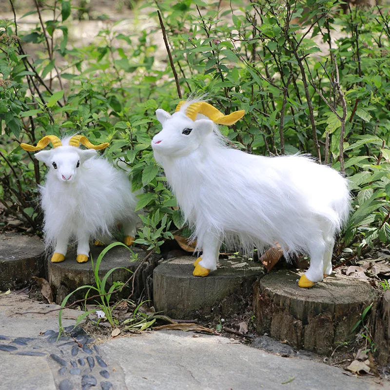 Simulation Goat Characteristic Gifts Home Decorations Imitation Fur Handicraft Ornaments for Garden Use