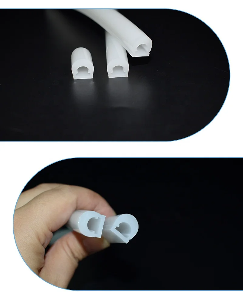 LED Soft 180 Degrees Round Luminous Neon Sleeve 15mm*13mm 13mm*13mm Silicone Light Strip Silicon Led Profile