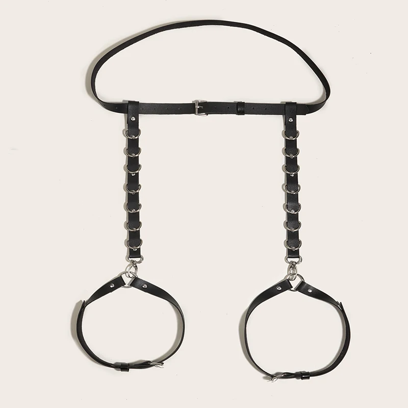 BDSM Leather Leg Harness Garter Belt Women Sexy Bondage Stockings Harness Gothic Harajuku Fetish Lingerie Sword Belt