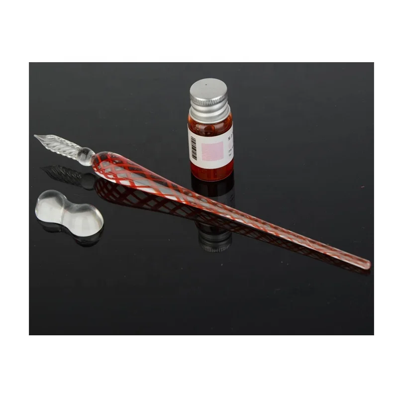 EACAJESS Manufacturers Custom Mesh Silk Multi-color Crystal Dip Pen Creative Glass Dip Pen Wholesale