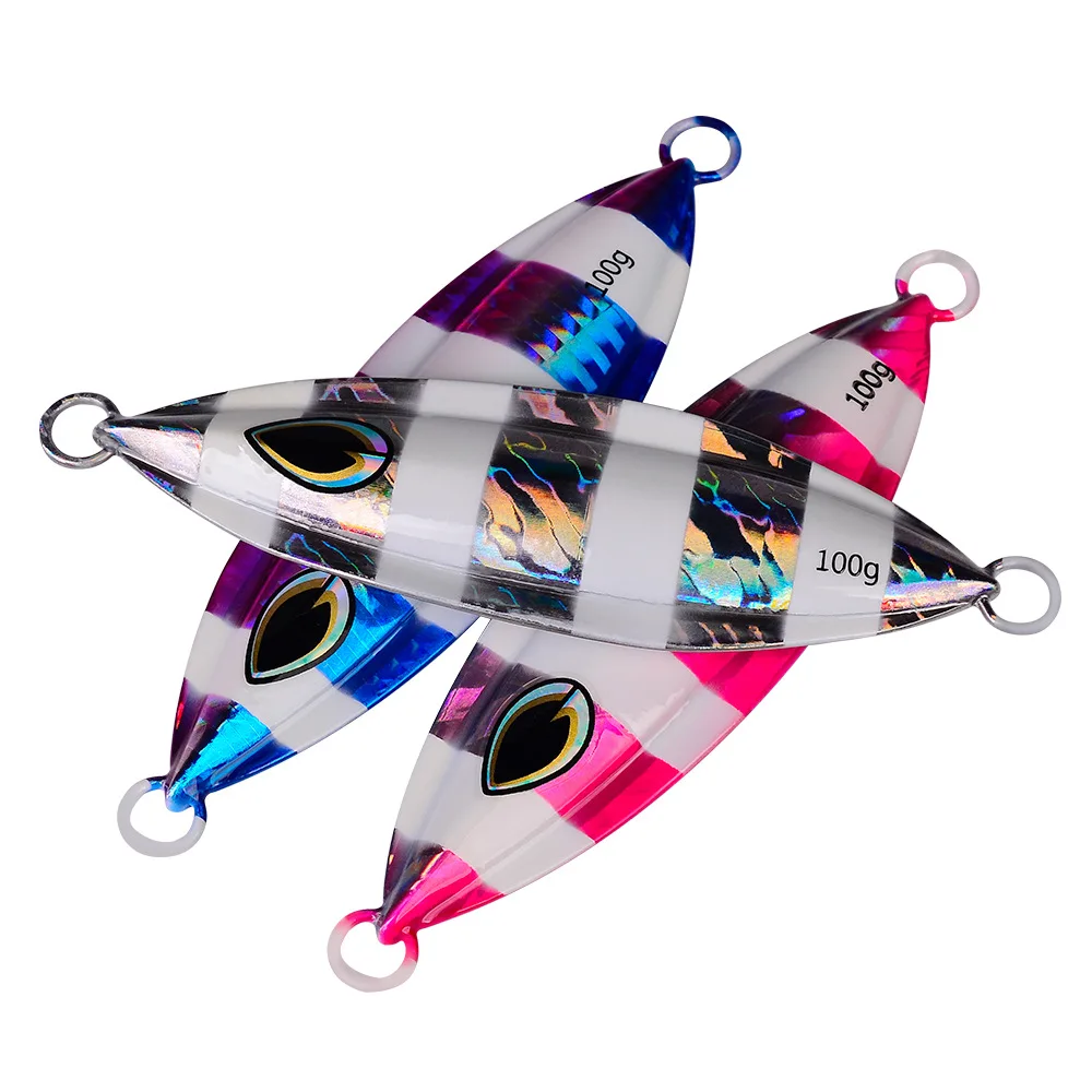 HOT wholesale Classic jigging lure 40g/60g/80g/100g/150g/200g castfun slow pitch luminous ice  tuna fishing jig lures