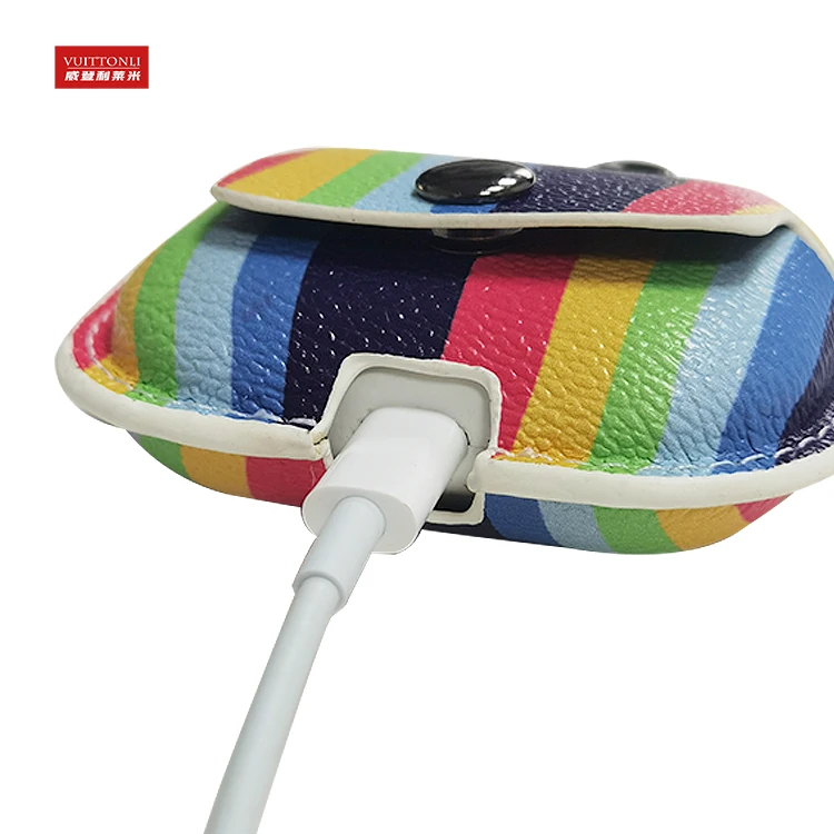 Rainbow Stripe Pattern Headphone Cover Washable Earphone Case For Iphone Airpods 1 /2 /3 /Pro