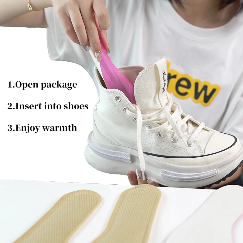 odorless toe warmer keep foot warm heat pack air activated hothand insole foot warmers