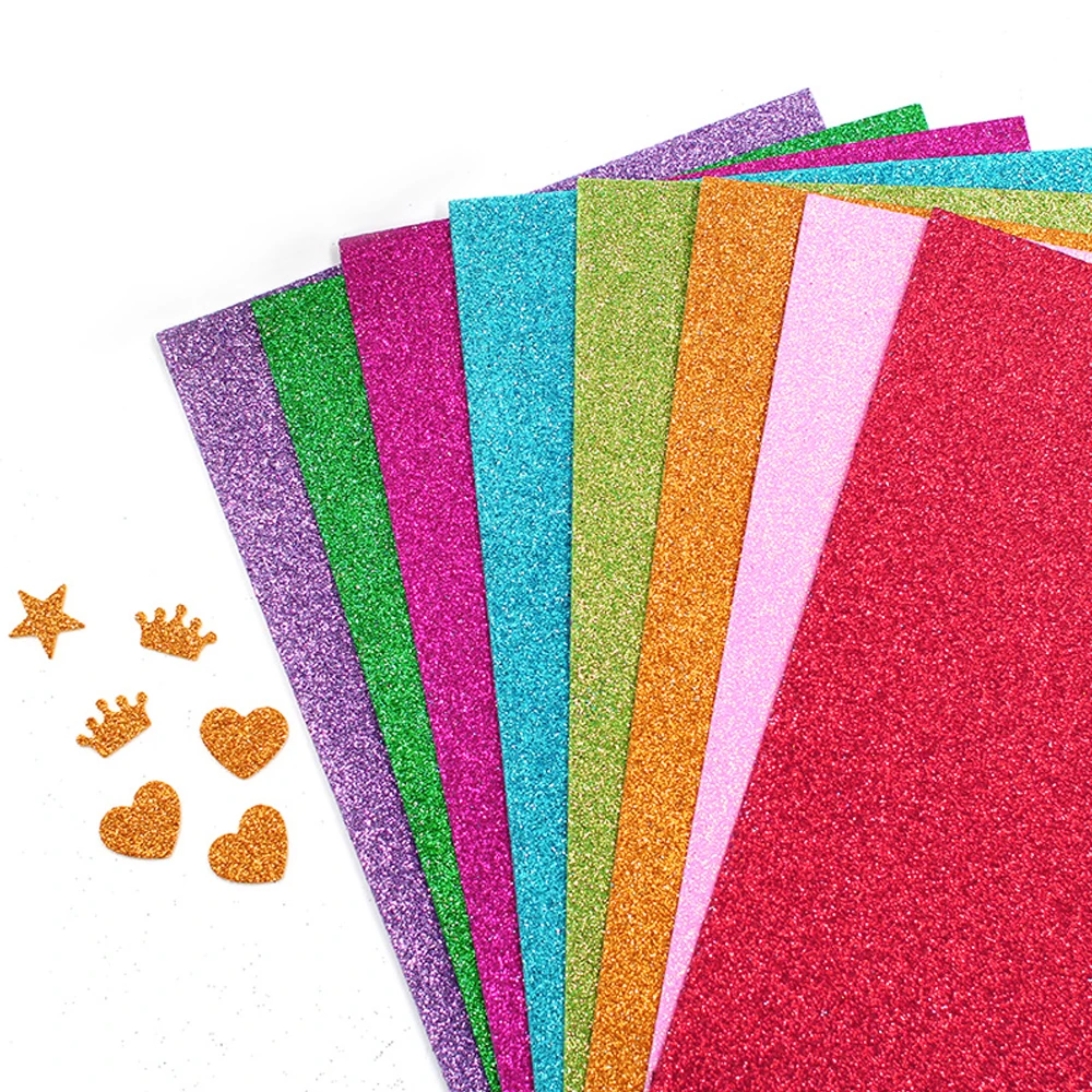 A4 size multicolor DIY glitter tissue paper glitter sticker paper glitter craft pape