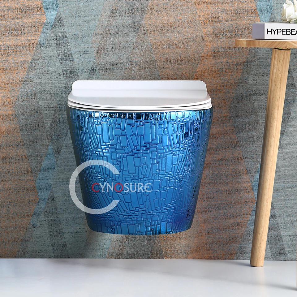 Hot Selling Toilet Bathroom Ceramic Wc New Design Blue Color Wc Toilets Modern Bathroom Toilet