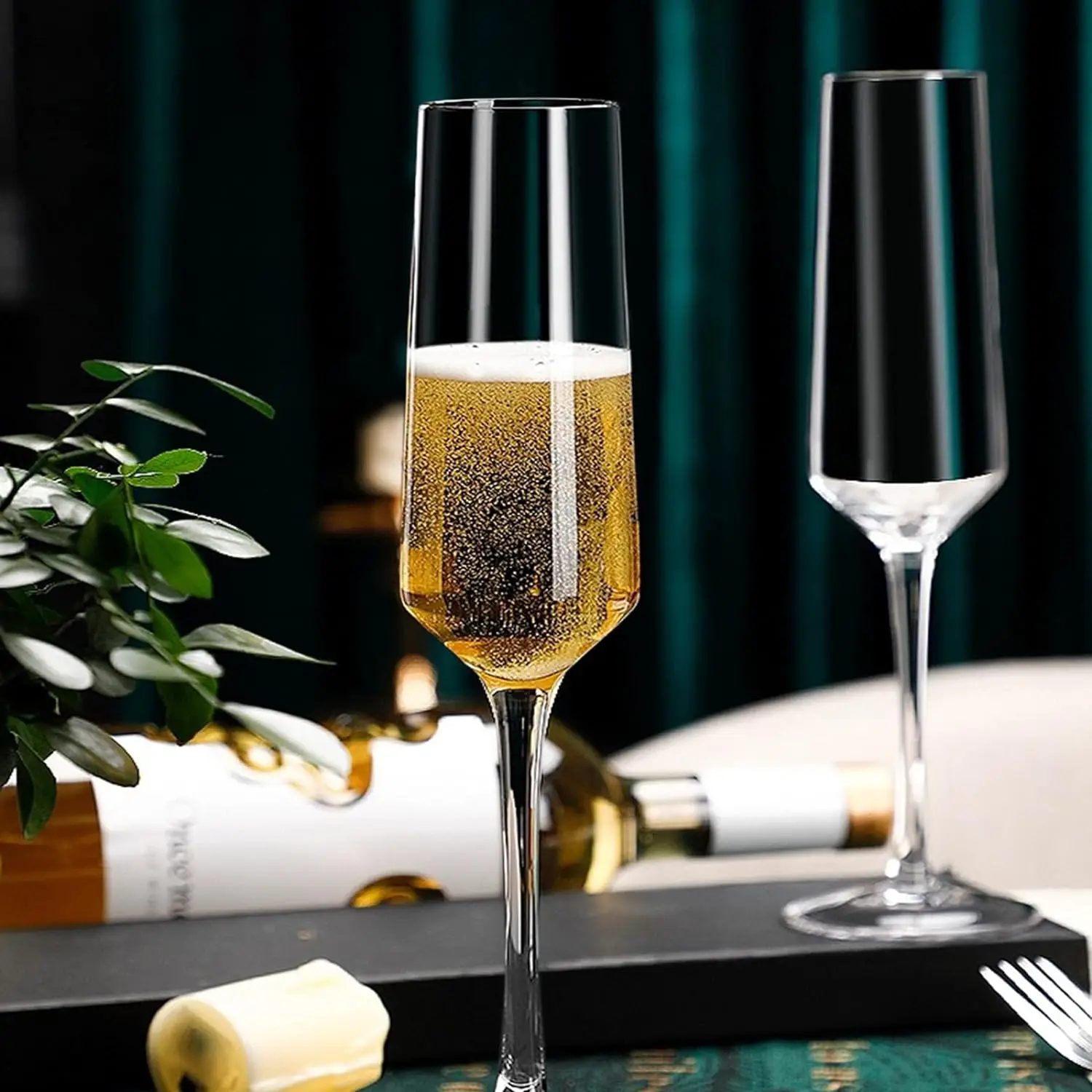 Elegant Clear Sparkling Champagne for Prosecco Restaurant Wedding Party Anniversary