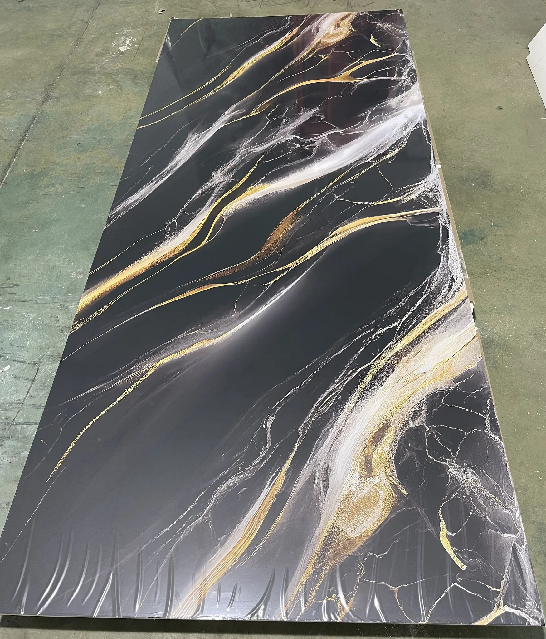 3mm 1220x2440mm Waterproof Bathroom Decorative PVC Plates Faux Marble Wall Panel UV Plastic Sheet For Interior