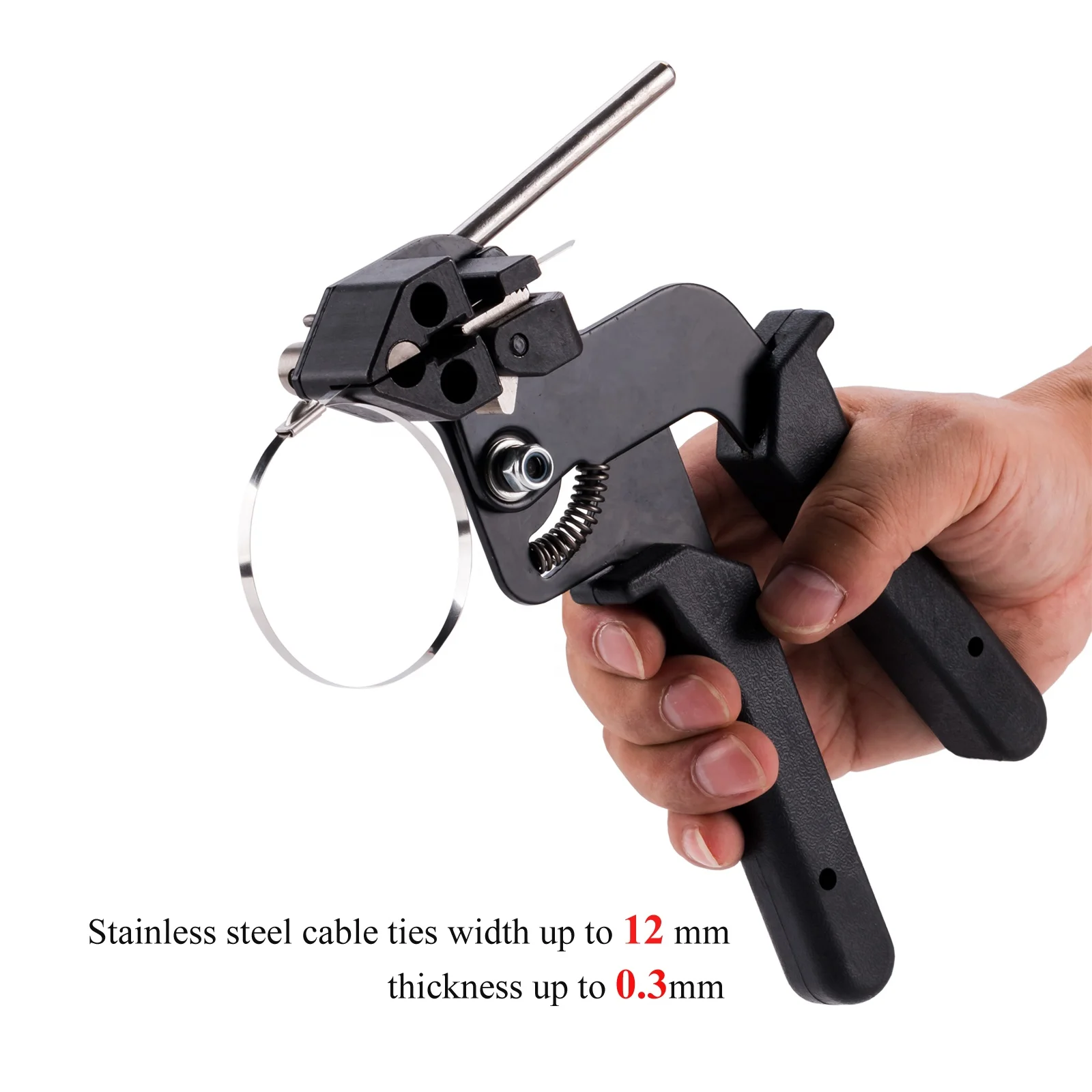 self locking metal cable tie wire binding wrap zip ties cutting piler with TPR handle cover