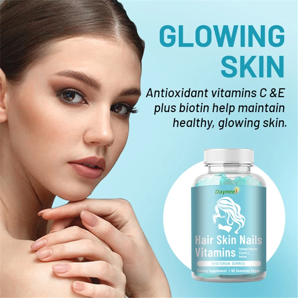 Private label Hair Skin Nail Gummies top quality HACCP ISO Food Safety halal gummies branded gummy fast food