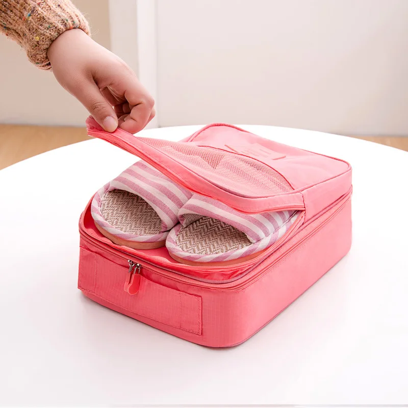 Travel shoes storage bag nylon waterproof storage shoe box outdoor portable shoe storage bag