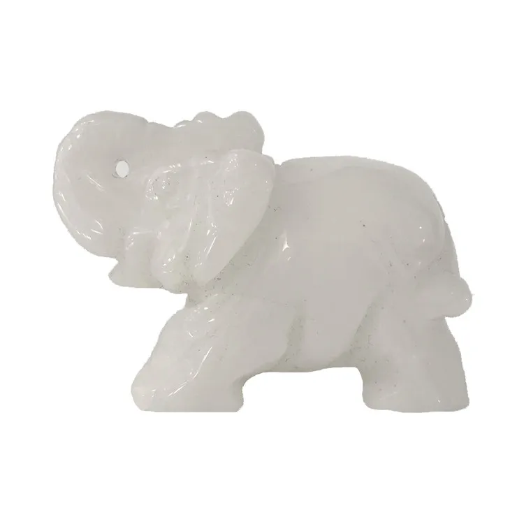 Wholesale 2inch natural rose quartz crystal small elephant figurine for gifts