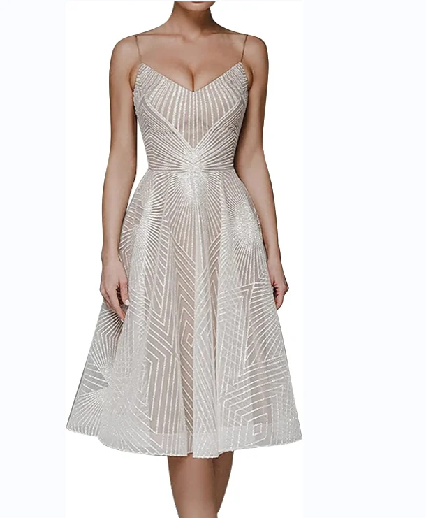 New arrival fashion modest v neck camisole formal evening dress formal women line pattern A-line hemline bridesmaid party dress