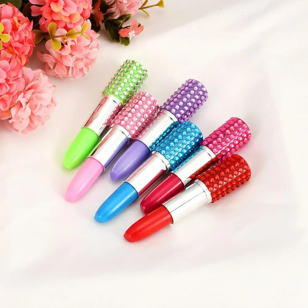 China Manufacturer Fancy Ballpoint Pen Colorful Novelty Mini Crystal Lipstick Pen For Gift