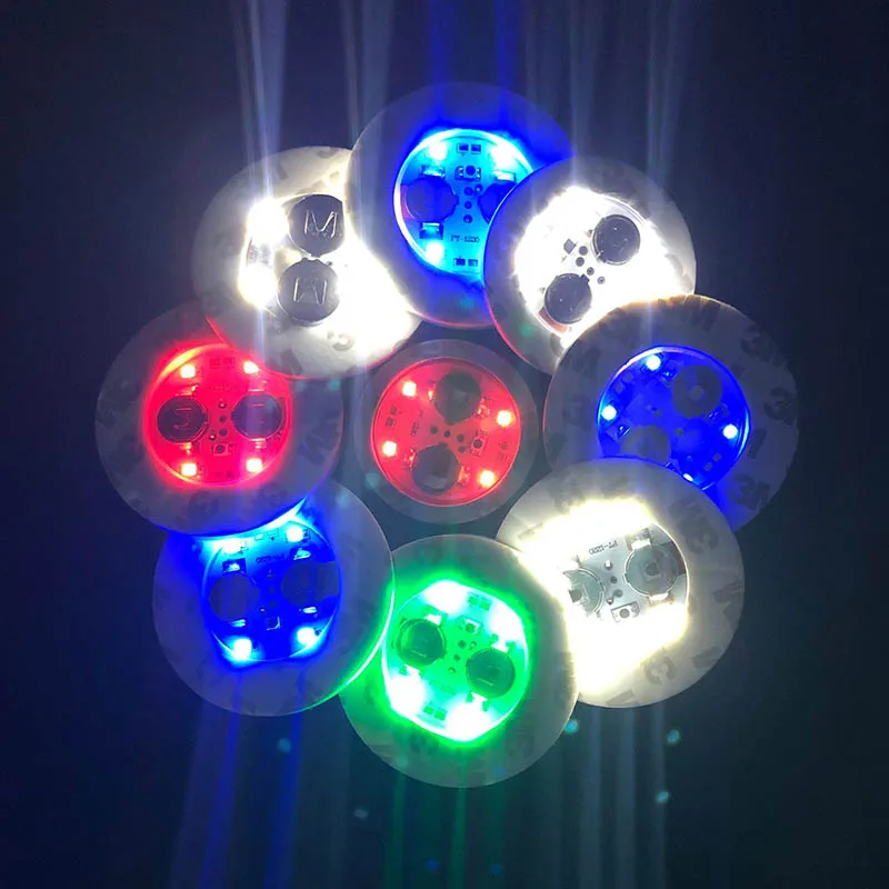 Custom New Style Round Luminous Flash Color Light Up Drinks Cup Mat Bottle Led Coaster Bottle Light Sticker With 3Modes 4 Lights