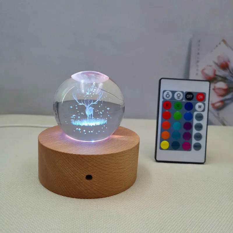 Горячая Распродажа хрустальный шар Глобус 3D лазерная гравировка солнечной системы на заказ светодиодный детский ночной свет