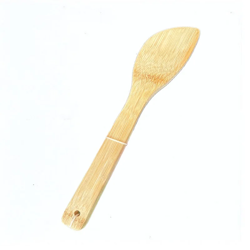 High Quality Bamboo Round Spoon Slanted Spatula Triple Line Slanted Spatula Cookware Set
