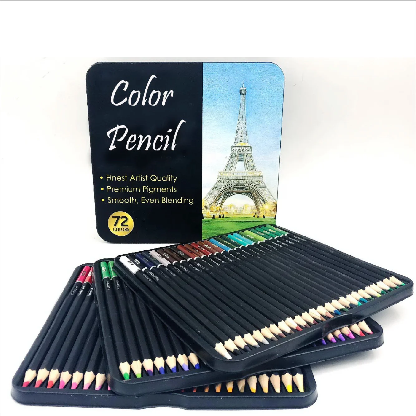 wholesaler China art supply professional  48pcs color pencils with tin box set oil based color pencils watercolor pencils