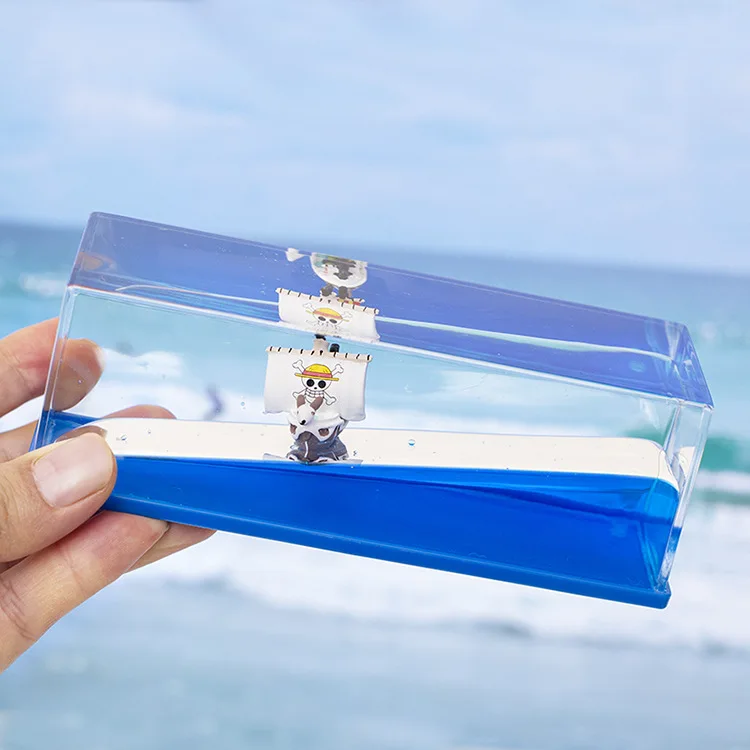 One Piece Pirate Boat Cruise Ship Fluid Drift Bottle Model Decoration Home Car Decoration Anime Toys Gift