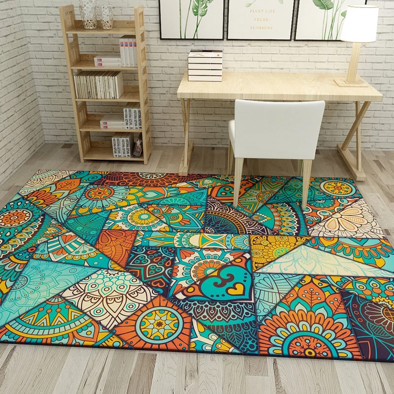 Wholesale 3D Print Household living room decoration bohemian rugs Bedroom Bedside Carpet