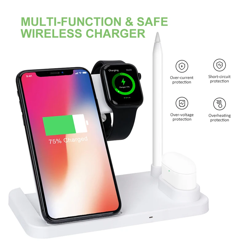 Latest Wireless Charging Station 15W 3 In 1 Cell Phone Qi Wireless Fast Charger For Iwatch For Air Pods Phone Charger Wireless