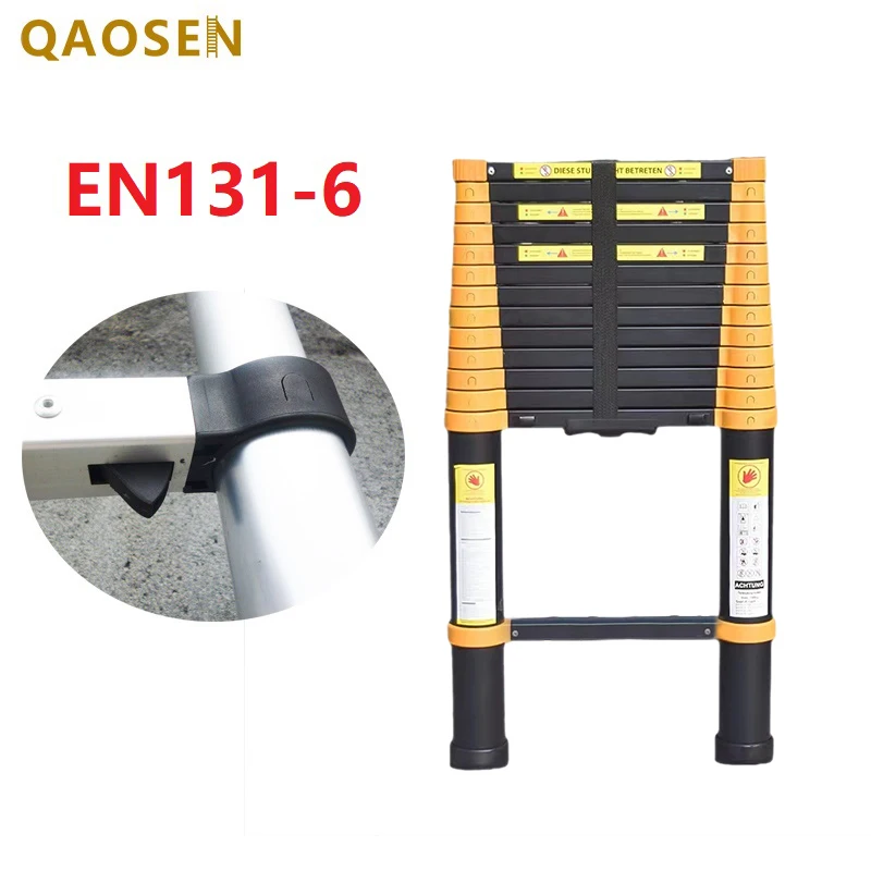 Yellow and Black Slow Closed Ladder Soft close design air retraction-slow down